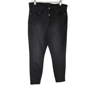 Kendall+Kylie Womens Jeans Size 30  Icon High Rise Straight‎ Stretch Black Wash